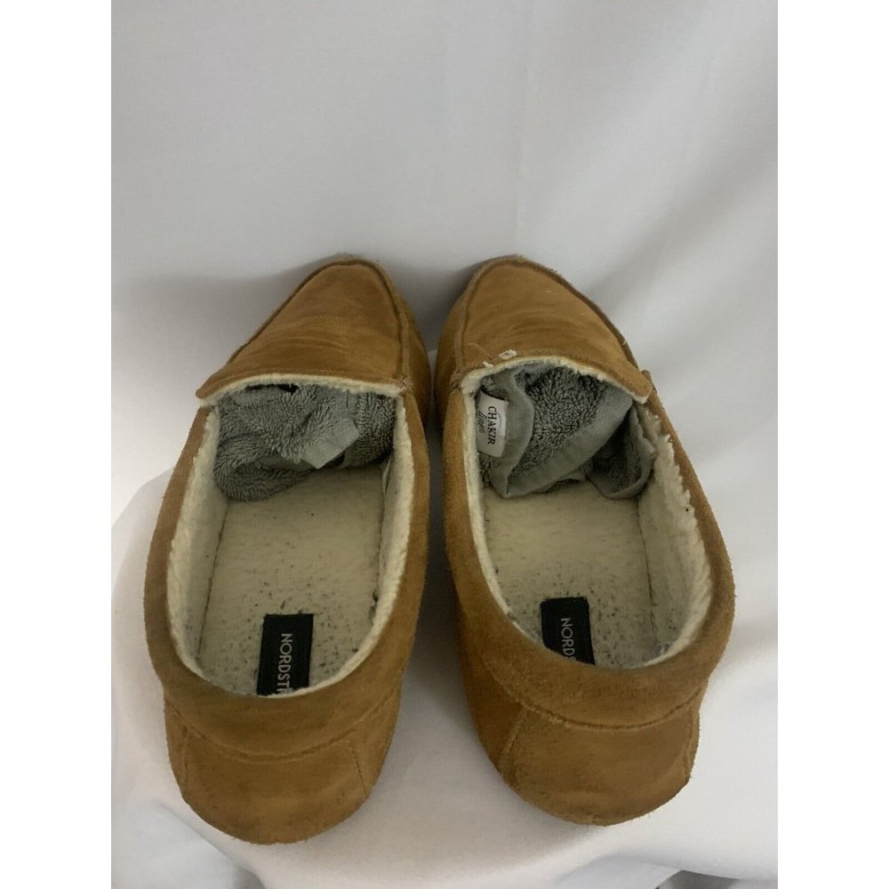 Nordstrom Men’s XL 13/14 Tan Mocassins Sherpa Lined Comfort Shoes Slippers - Picture 3 of 6